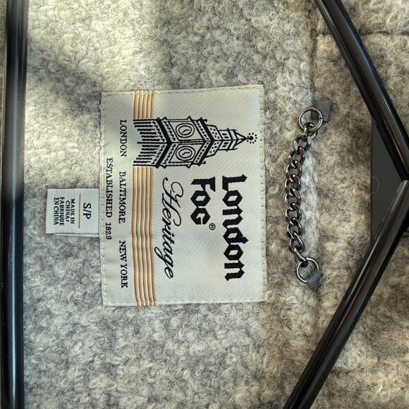 London Fog Gray Hooded Wool Blend Coat | Size S/P - Picture 6 of 8